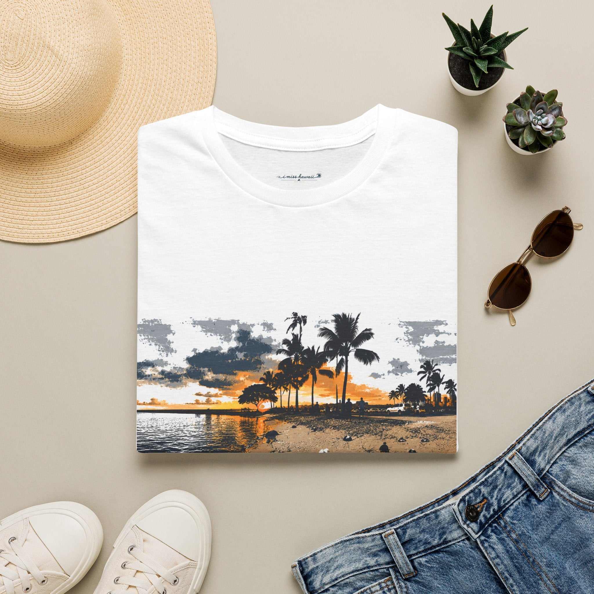 I Miss Hawaii - Dukes Beach Sunset - White T-Shirt