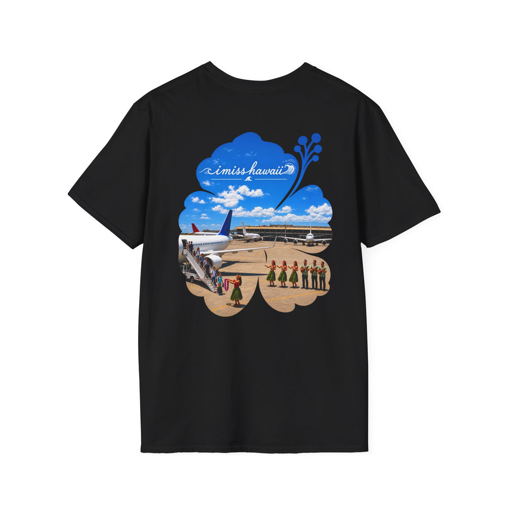 I Miss Hawaii - Black T-Shirt - Retro Lei Greeting
