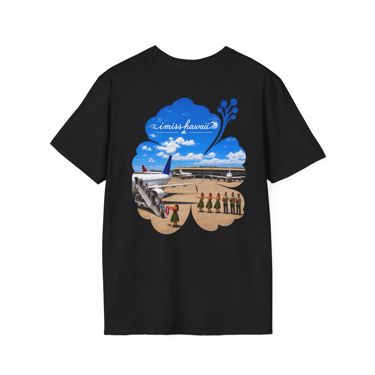 I Miss Hawaii - Black T-Shirt - Retro Lei Greeting