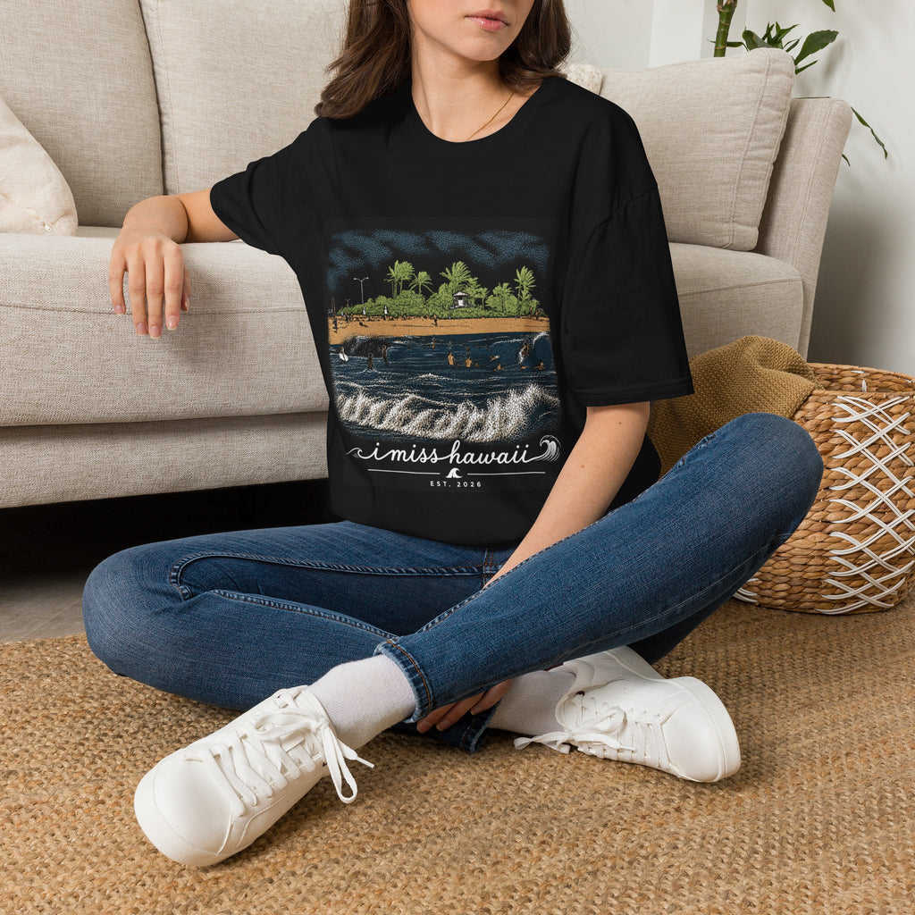I Miss Hawaii - Sandy Beach - Black T-Shirt