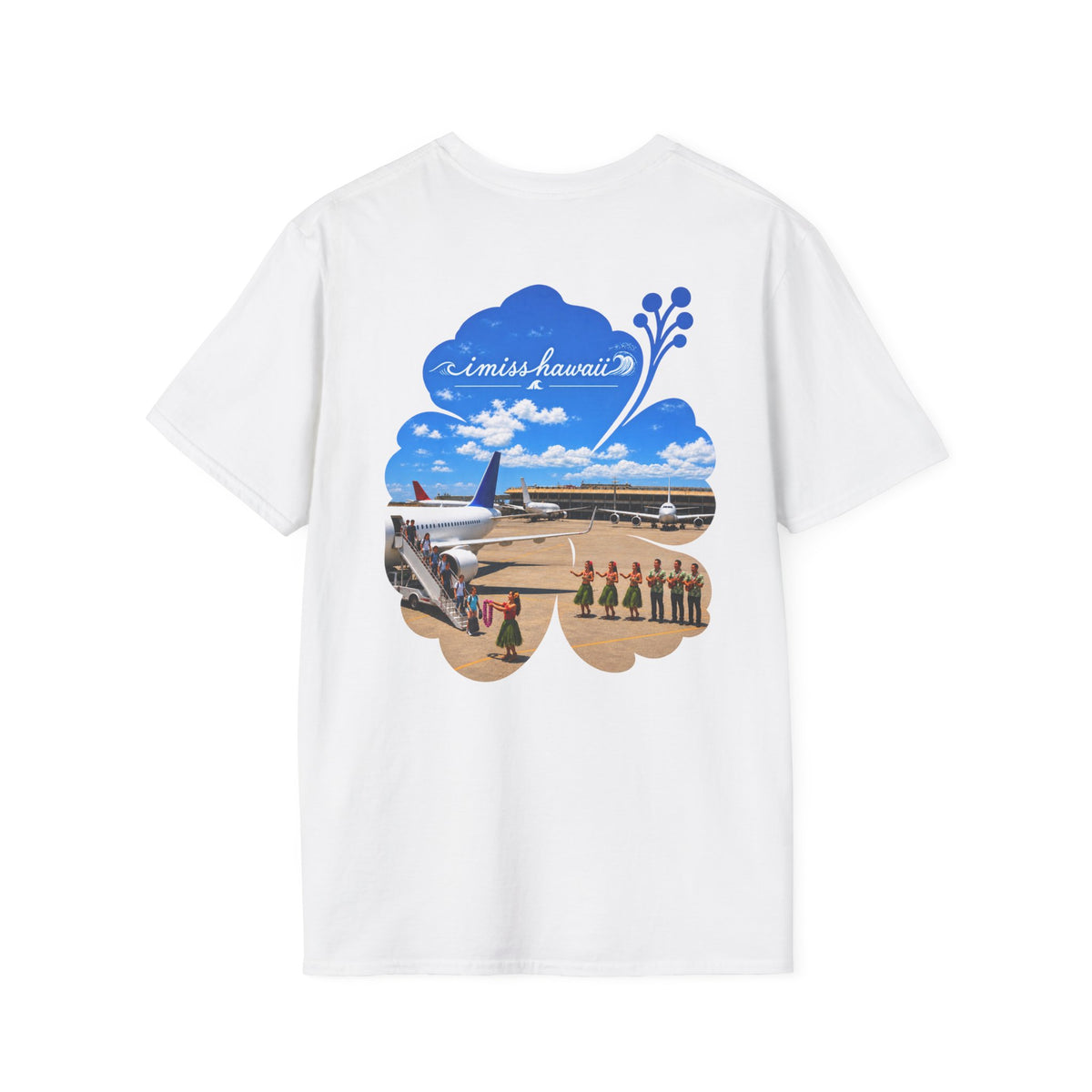 I Miss Hawaii - White T-Shirt - Retro Lei Greeting