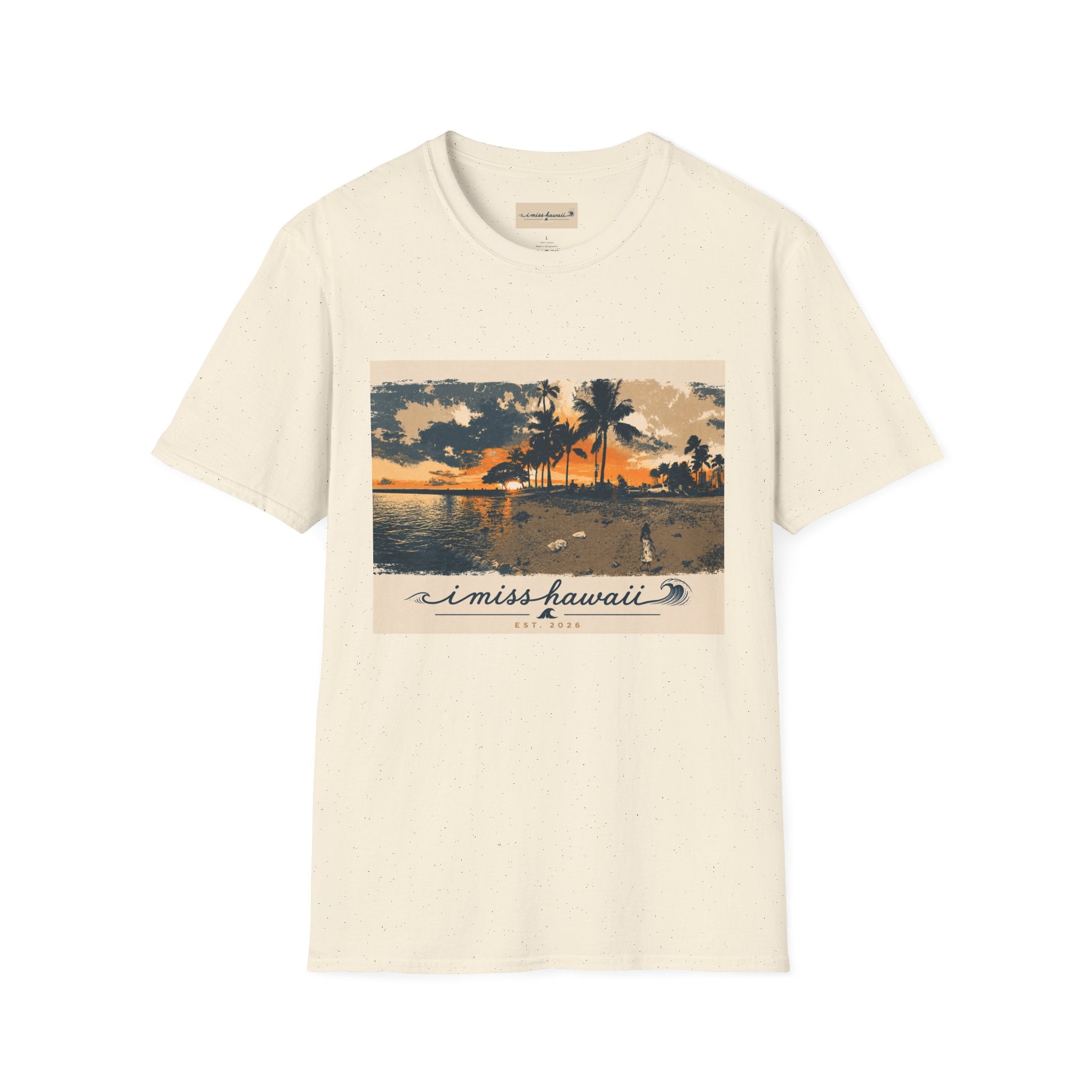 I Miss Hawaii - Dukes Beach Sunset - Natural T-Shirt