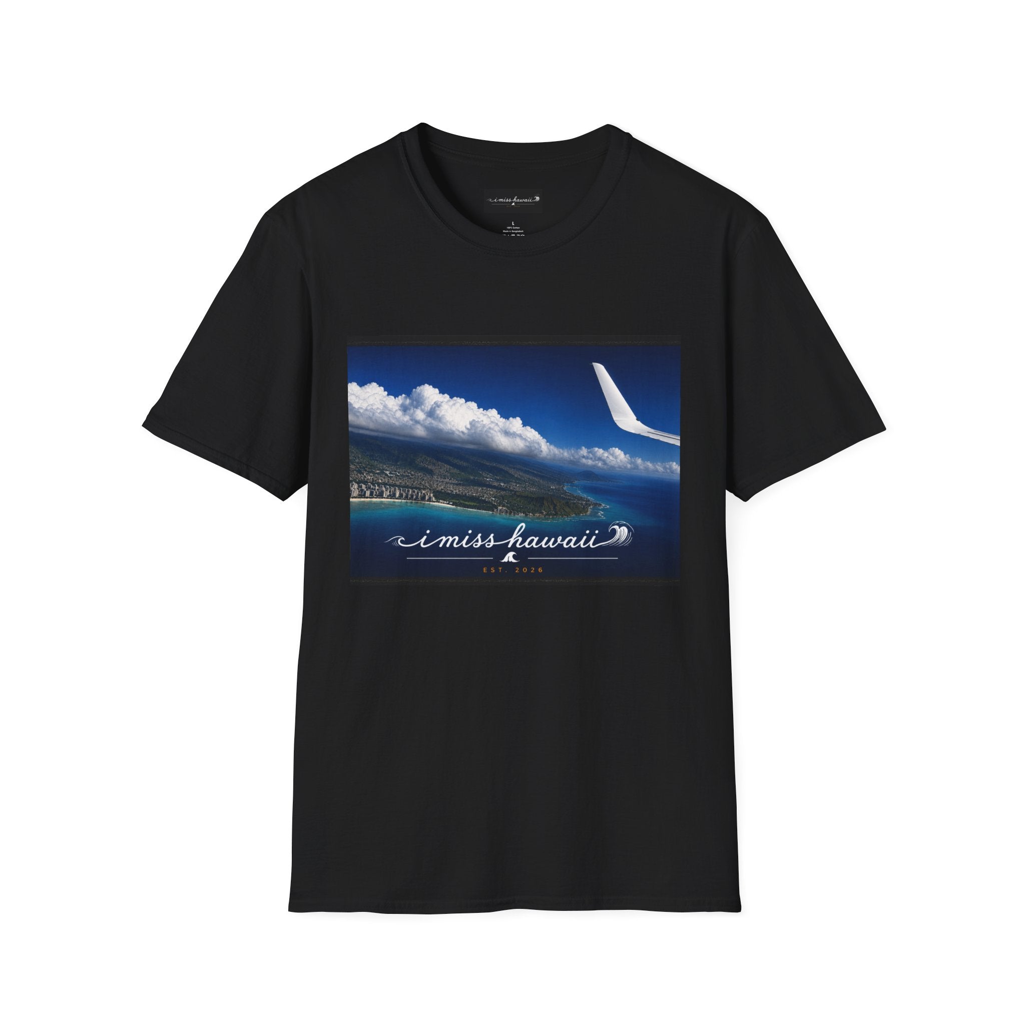 I Miss Hawaii - Waikiki Aerial View - Black T-Shirt