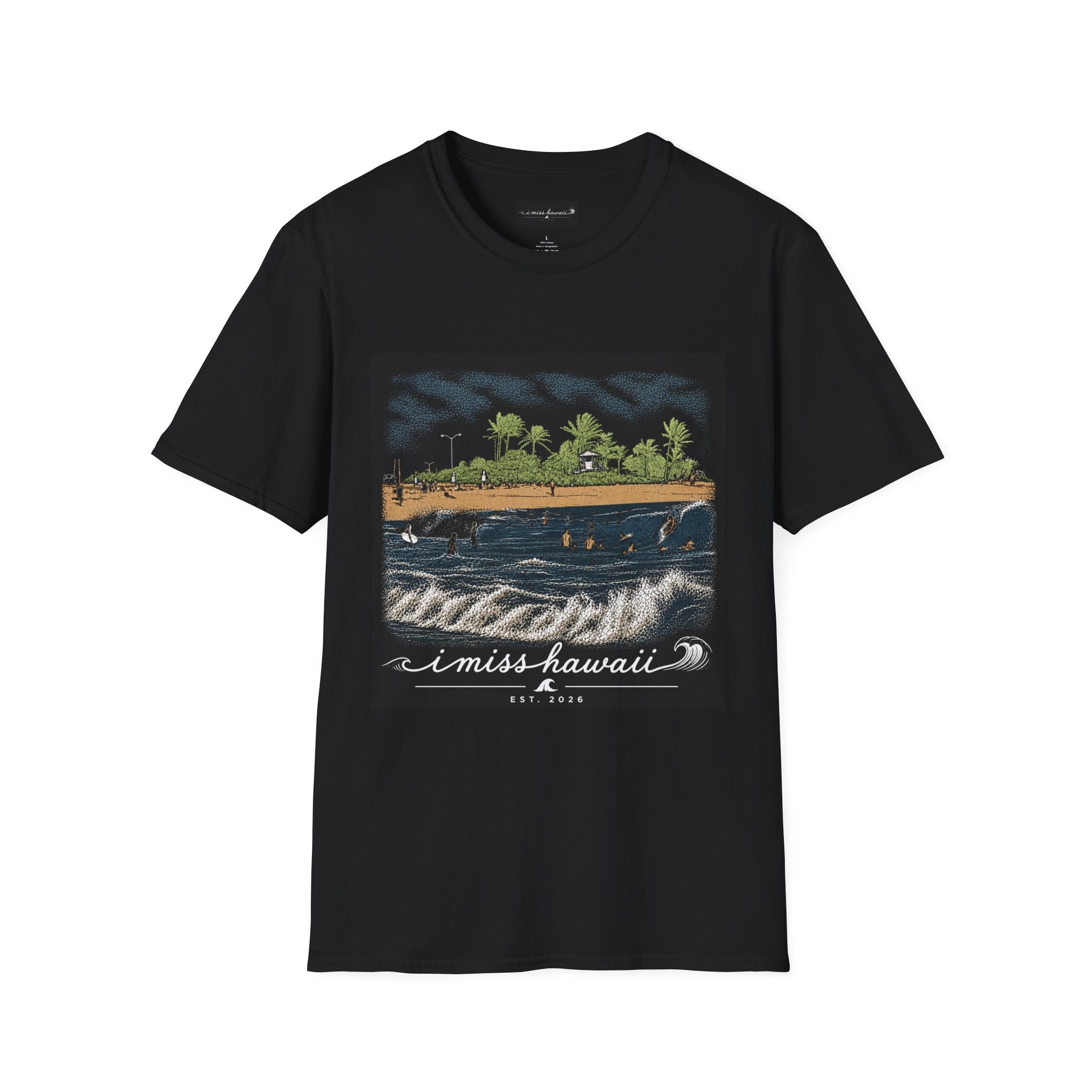 I Miss Hawaii - Sandy Beach - Black T-Shirt