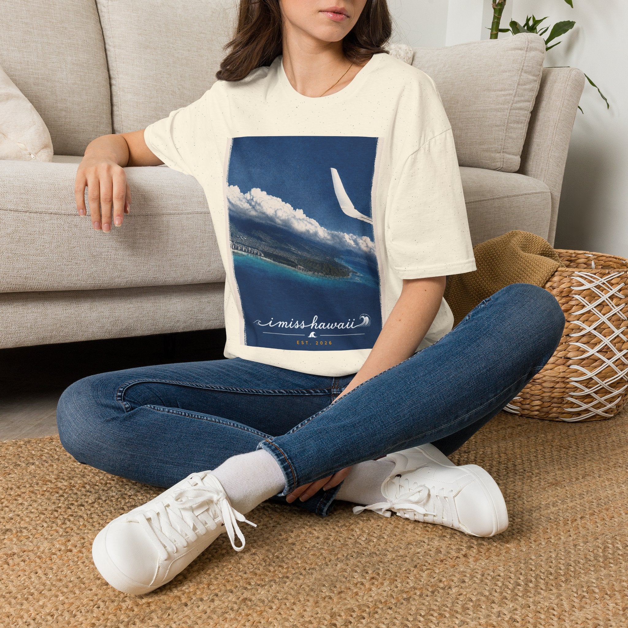 I Miss Hawaii - Waikiki Aerial View - Natural T-Shirt