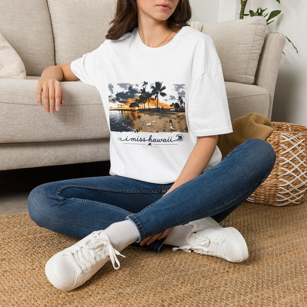 I Miss Hawaii - Dukes Beach Sunset - White T-Shirt