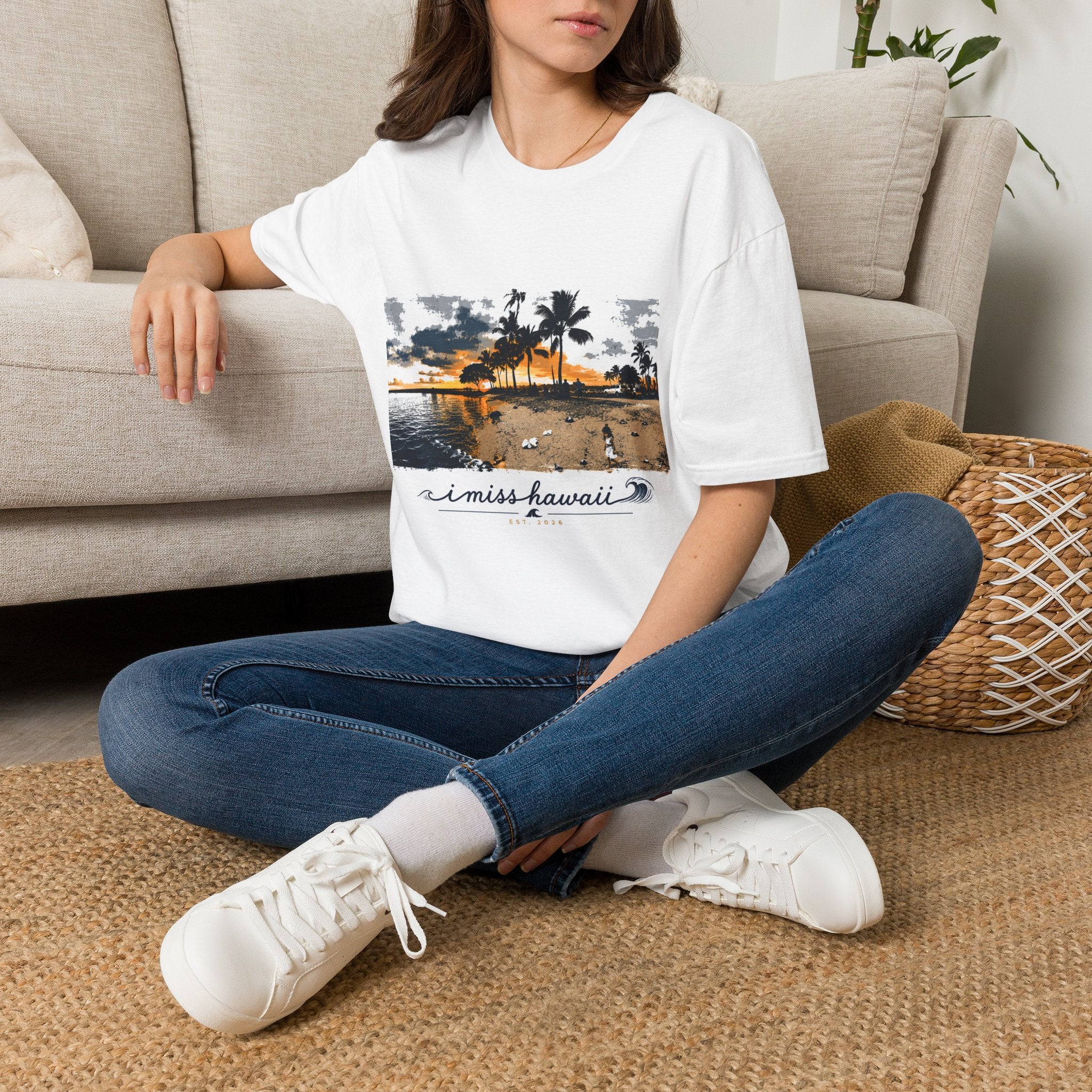 I Miss Hawaii - Dukes Beach Sunset - White T-Shirt