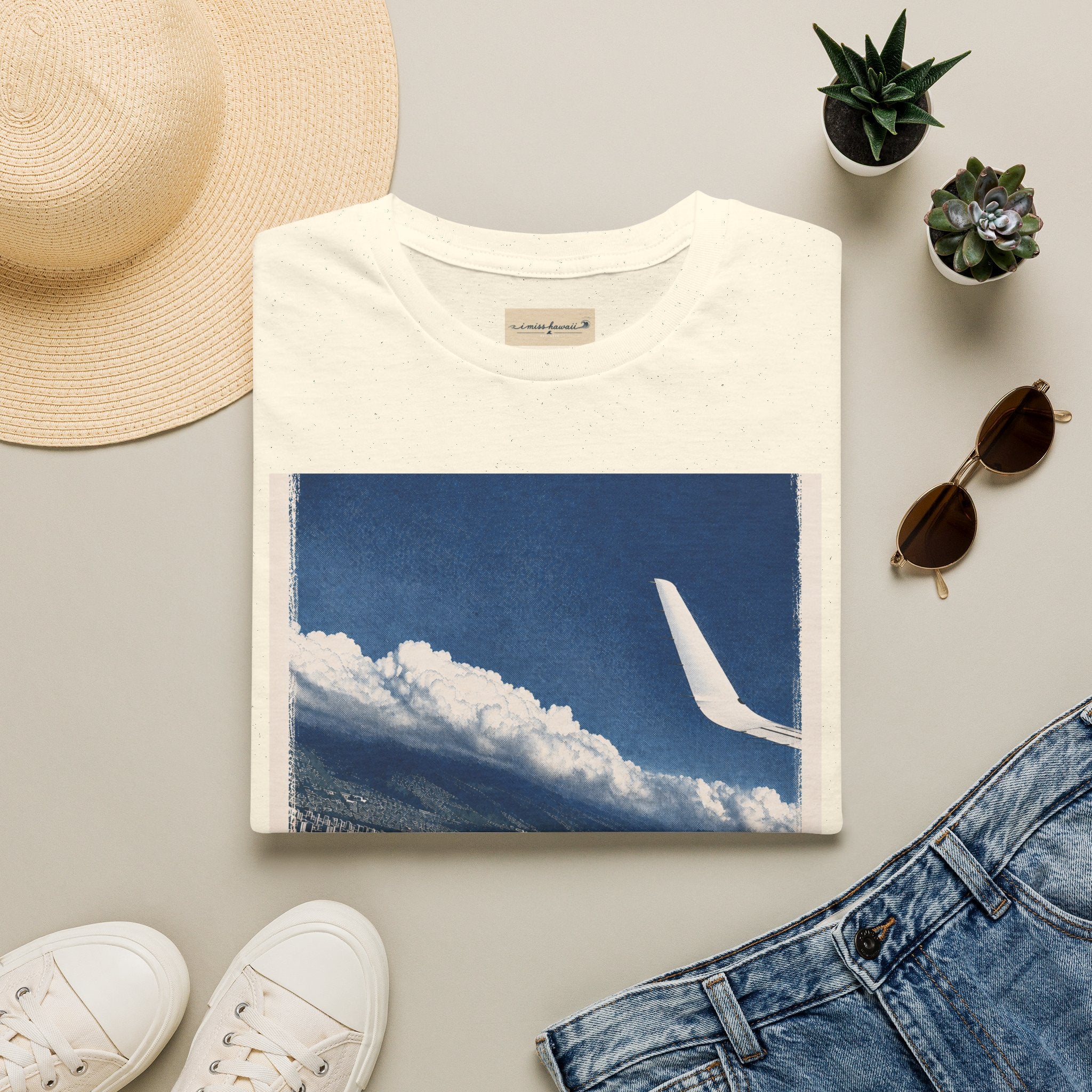 I Miss Hawaii - Waikiki Aerial View - Natural T-Shirt