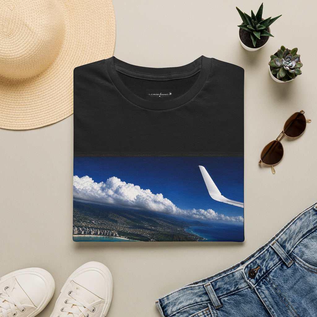 I Miss Hawaii - Waikiki Aerial View - Black T-Shirt